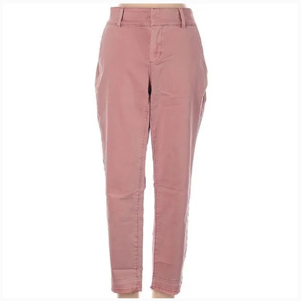 LOFT Pink Fringe Hem Khaki Pants